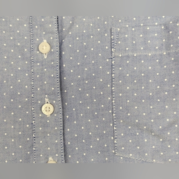 Tommy Hilfiger XL Button Down Shirt Blue With White Polka Dots Pristine - Picture 4 of 12